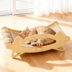 TIMIEEYA cat scratcher bed hammock delivers cozy lounging and space saving.