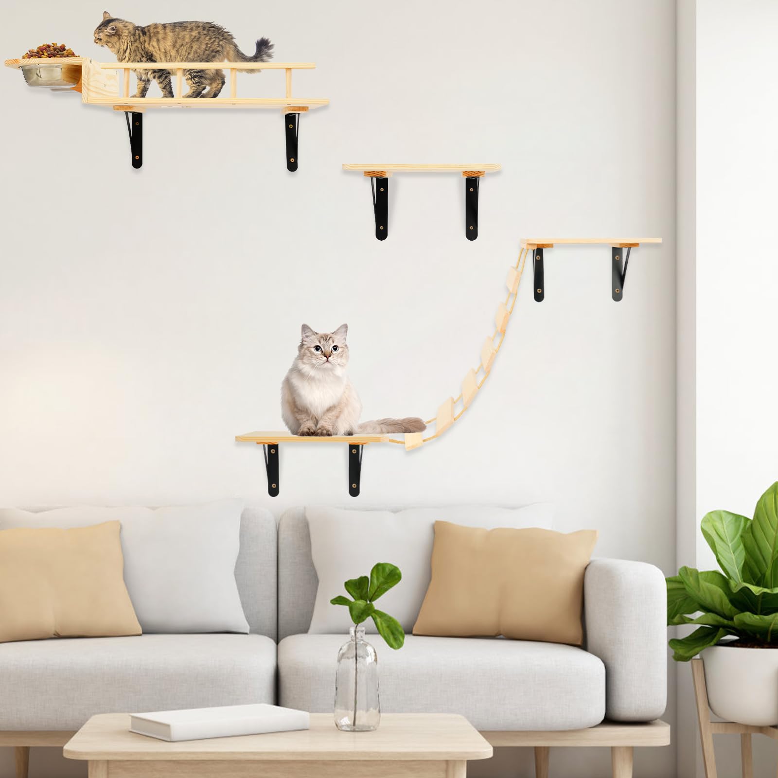 TIMIEEYA assembly-kit for cat wall shelves enables easy DIY setup