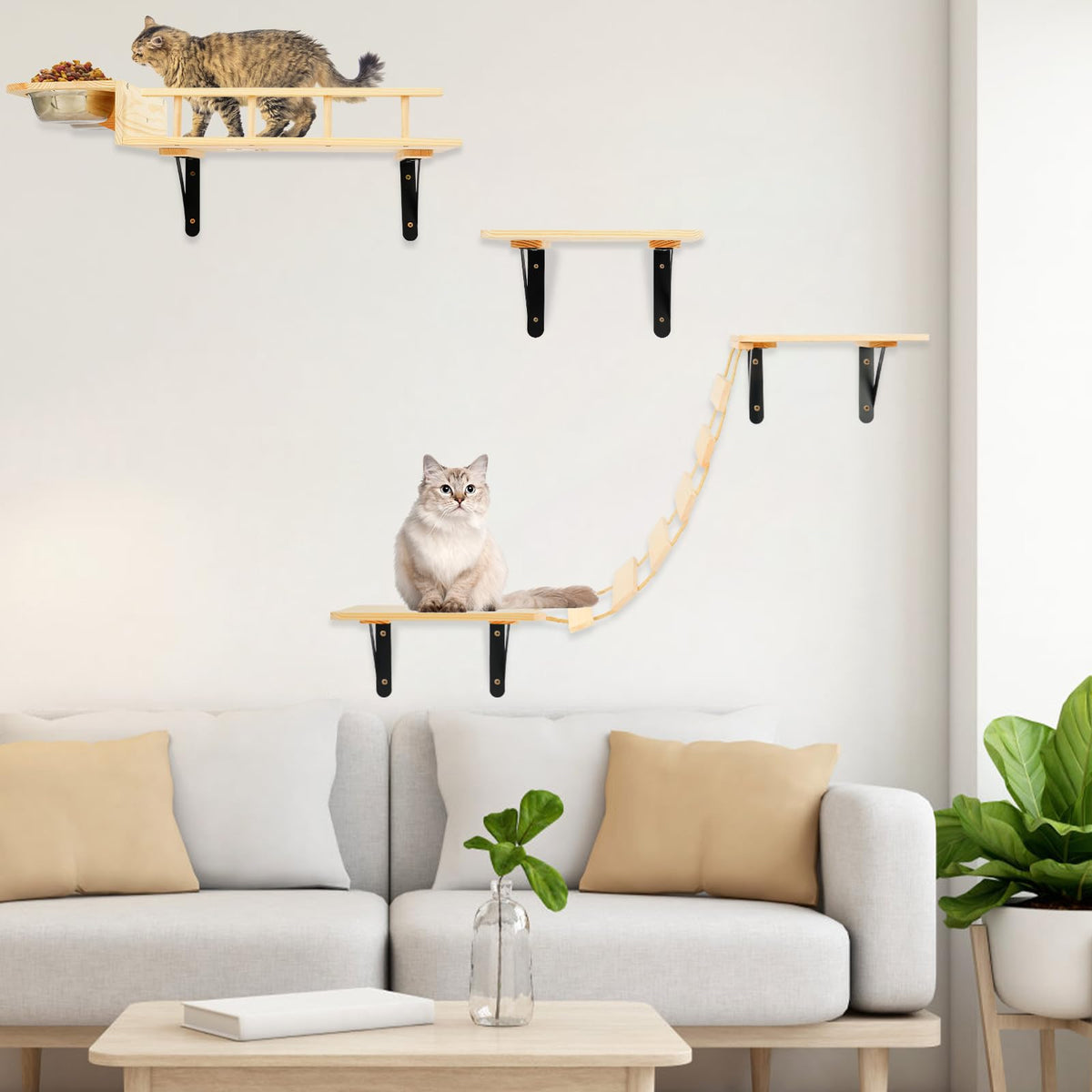 TIMIEEYA assembly-kit for cat wall shelves enables easy DIY setup