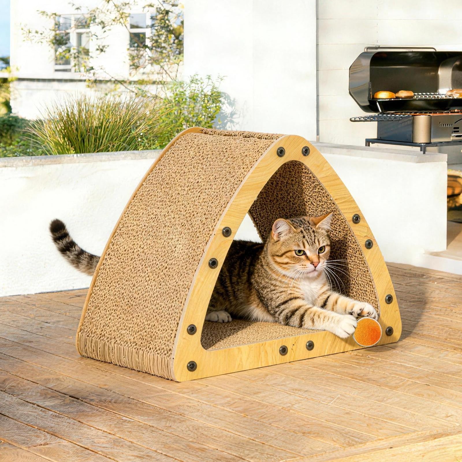 TIMIEEYA indoor-use cat lounge offers cozy scratching and lounging space.