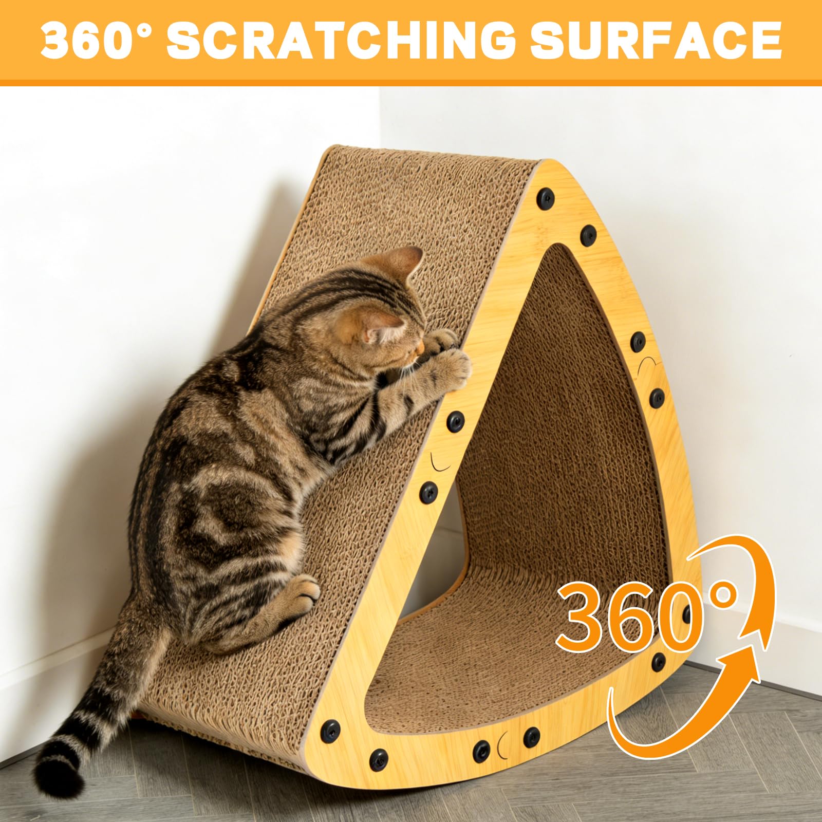 TIMIEEYA triangle cat house stable design provides safe indoor play.
