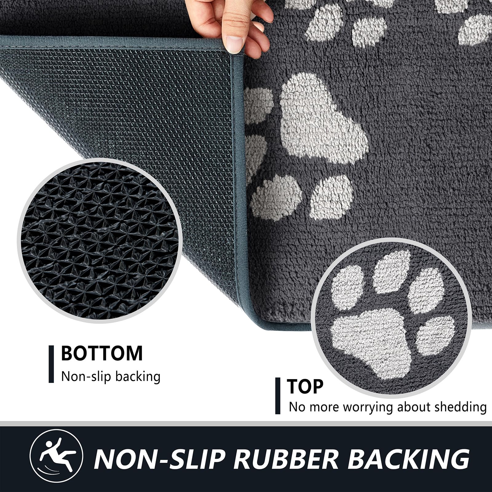 Timo dog door mat is easy to clean via vacuum, hose, or machine wash.