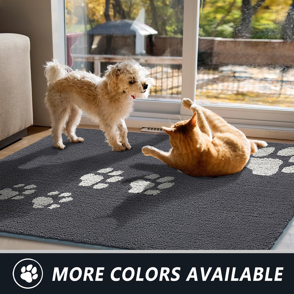 Timo dog door mat low-profile 0.4 inch design stays under doors.
