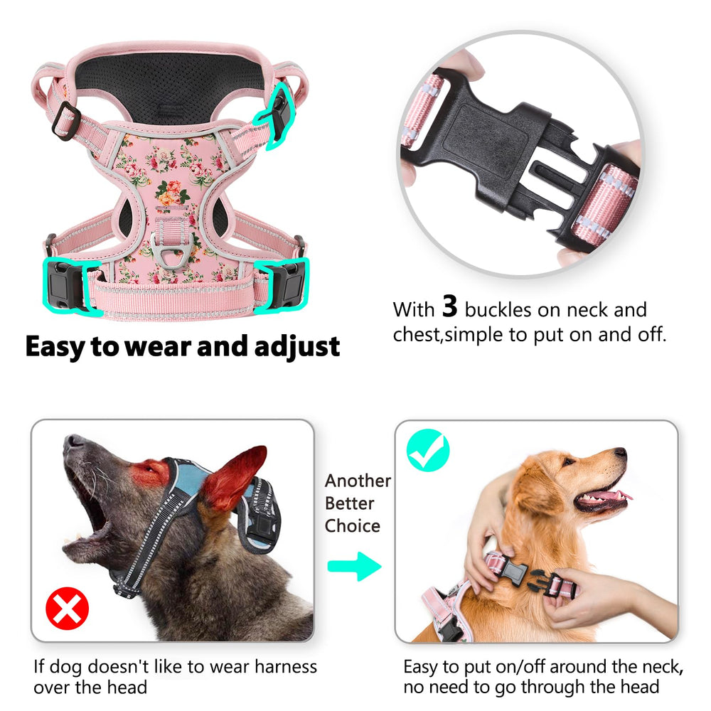 Timos dog harness two leash clips offer versatile control options.