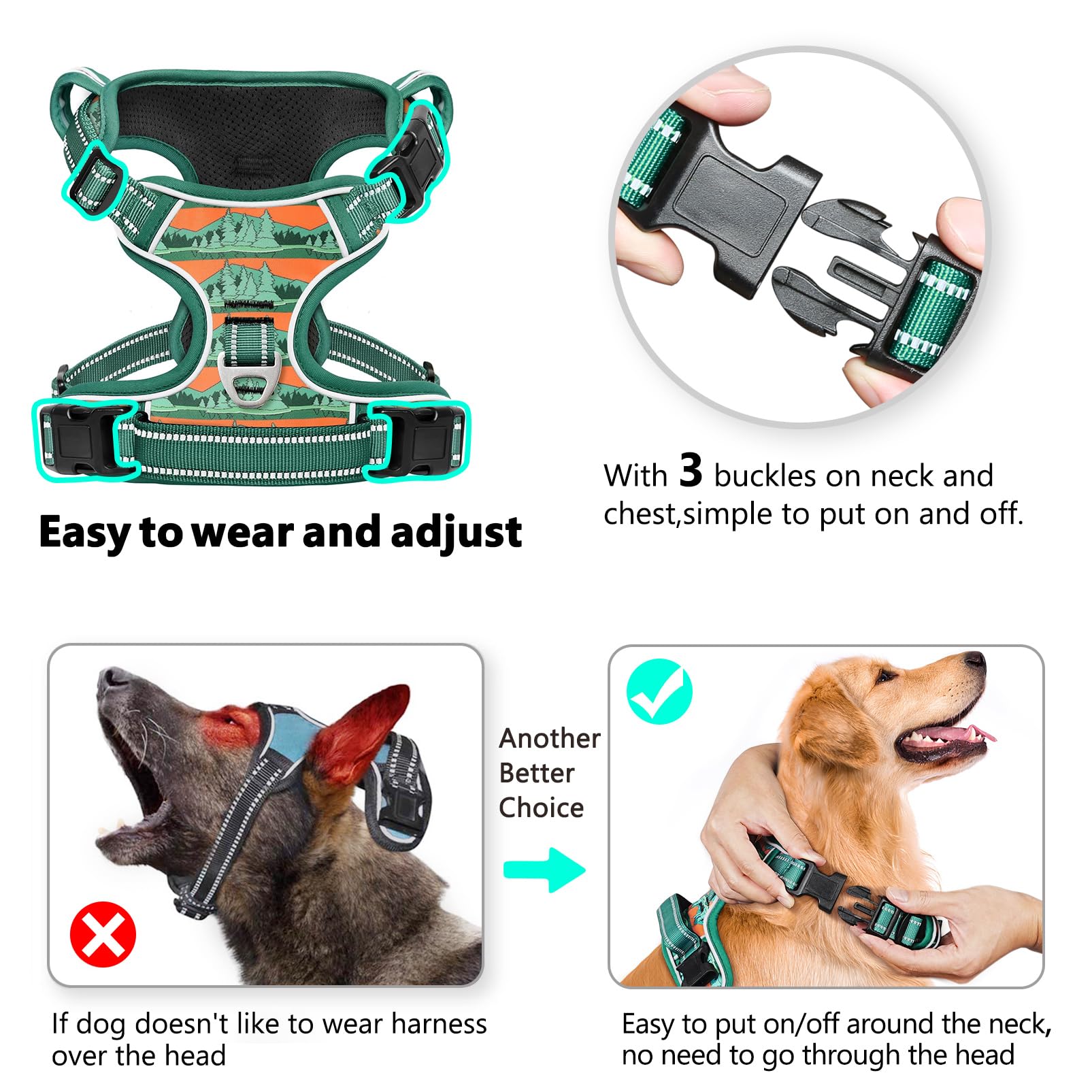 Timos harness reflective back panel improves visibility in low light