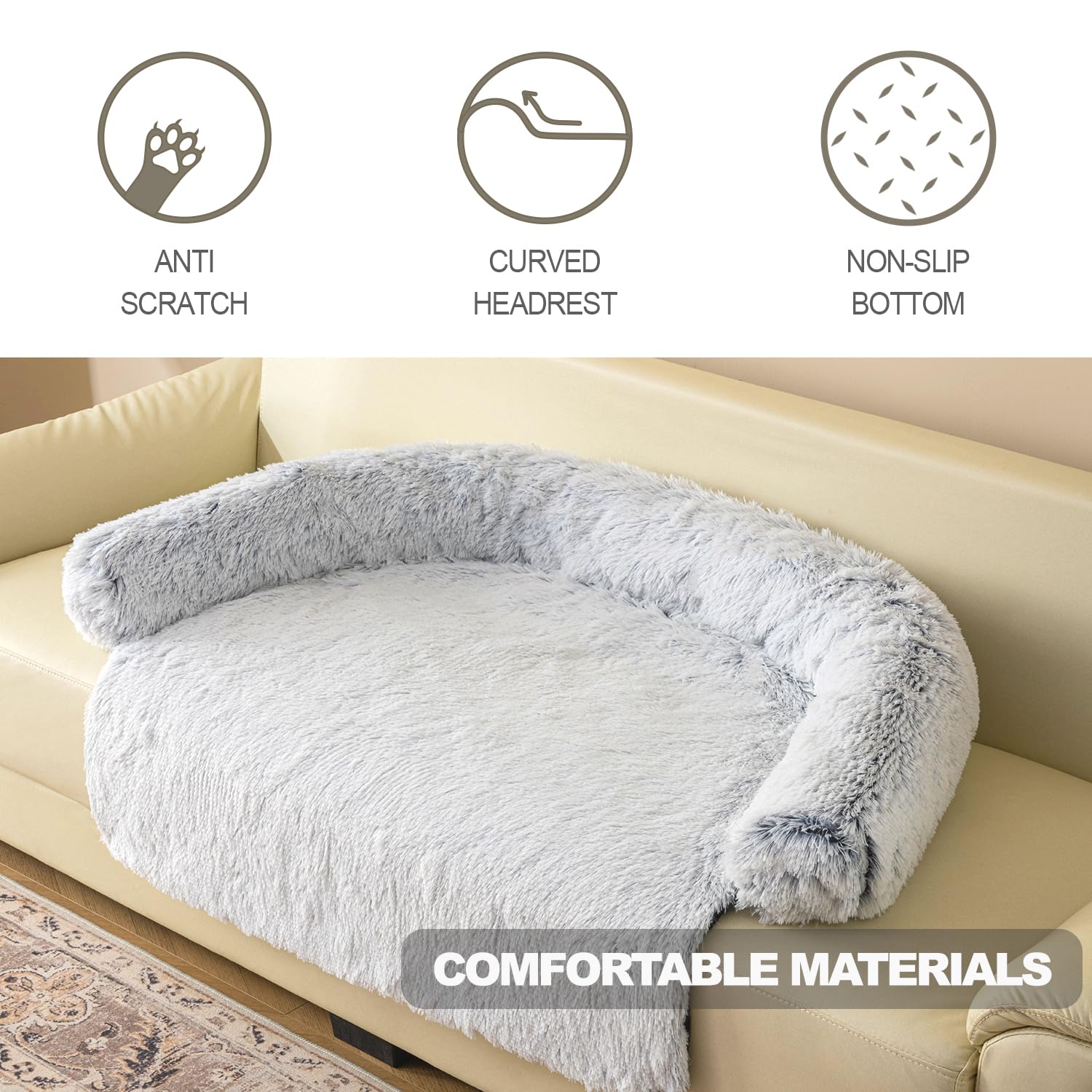Tinaco three-sided bolster creates a secure, nest-like resting space.