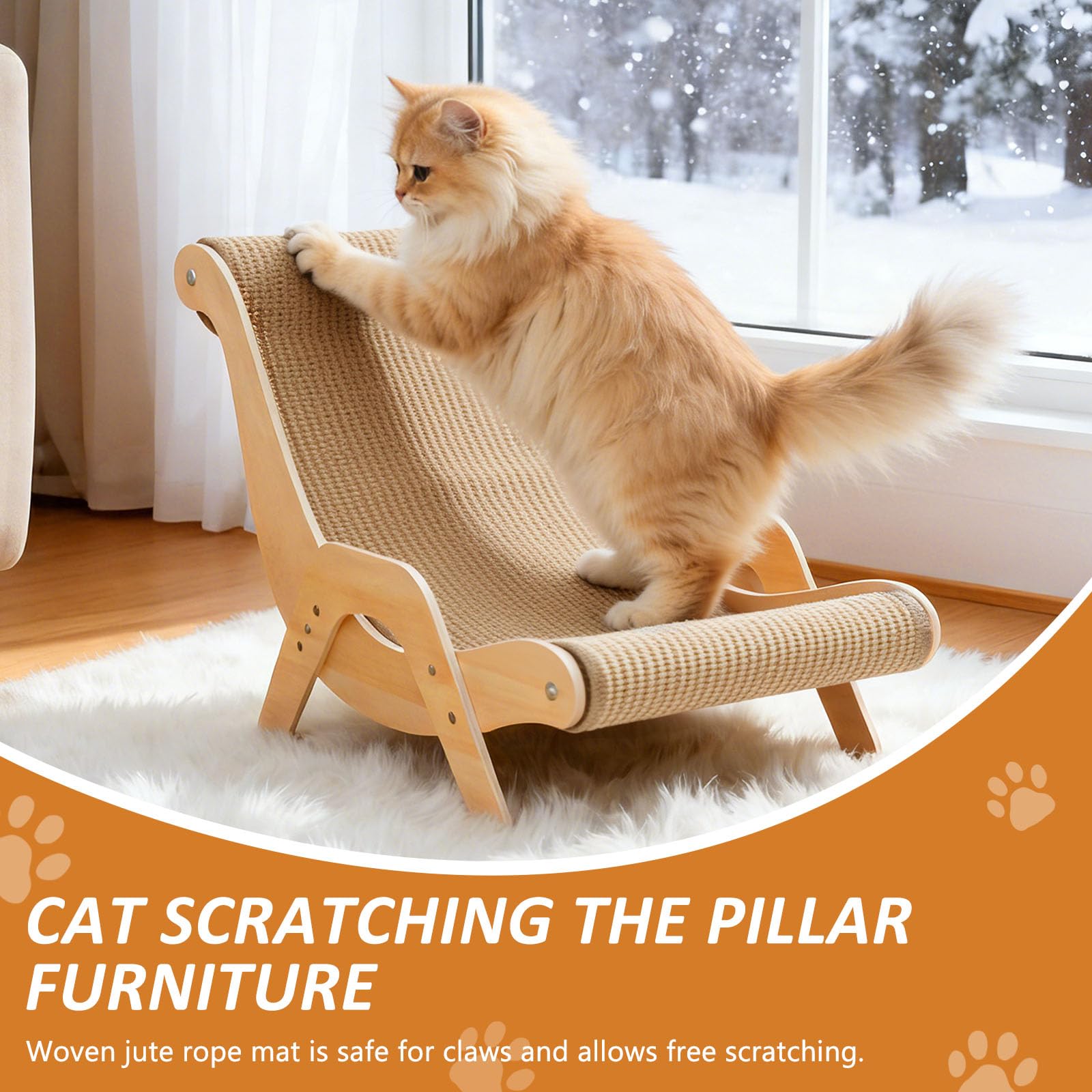 Tinawusi ergonomic curved lounge invites naps and cat observation.