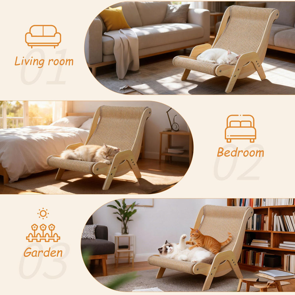 Tinawusi solid wood frame delivers stable support during active scratching.