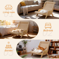 Tinawusi solid wood frame delivers stable support during active scratching.
