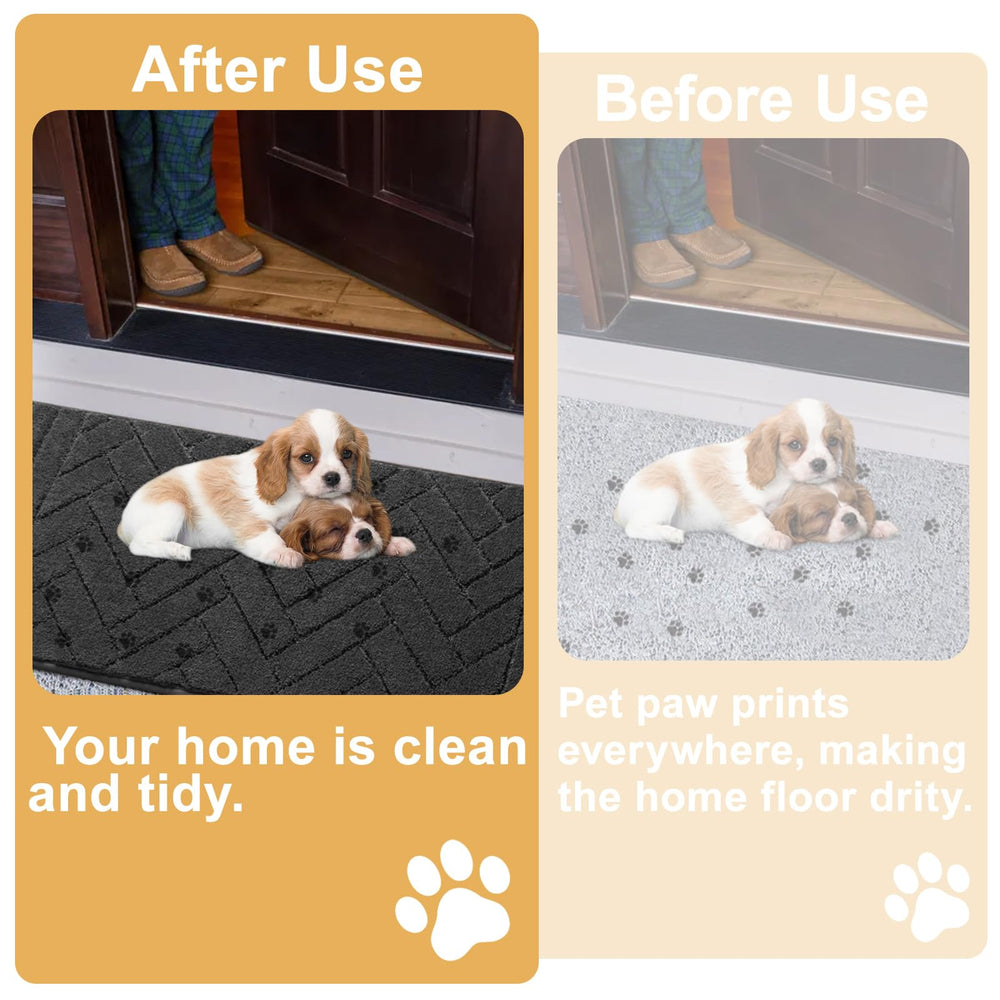 Tindbea dog mat with non-slip backing for safer entrances