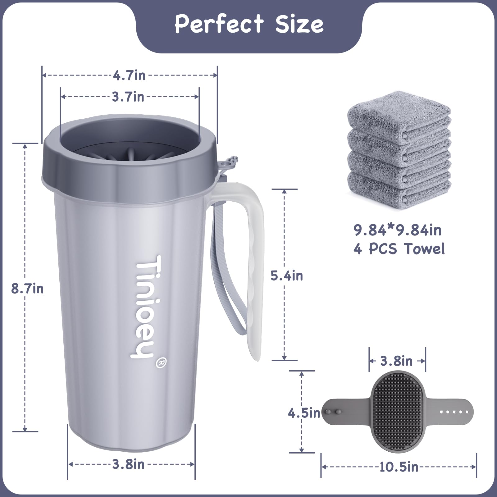 Tinioey paw cleaner with durable construction built to last through frequent use.