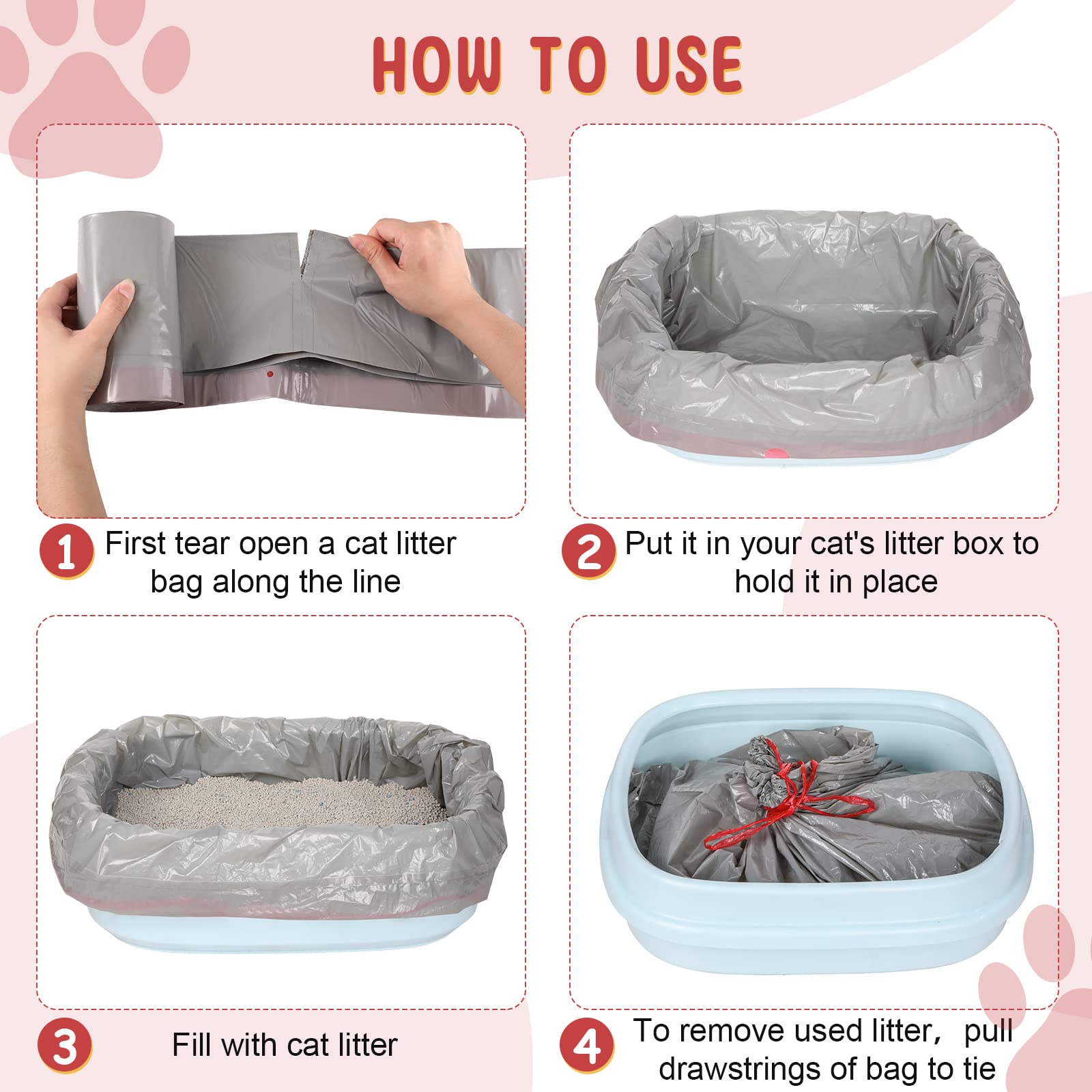 Tinlade waterproof cat litter liners help contain waste and spills