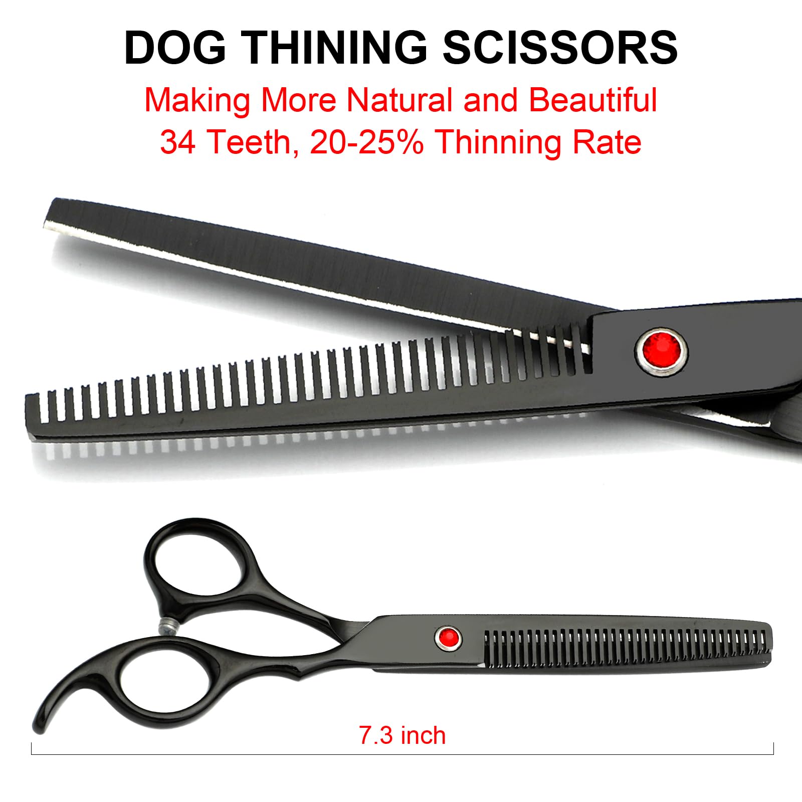 TINMARDA curved dog scissors 7.7 inch for curved surfaces around ears and head