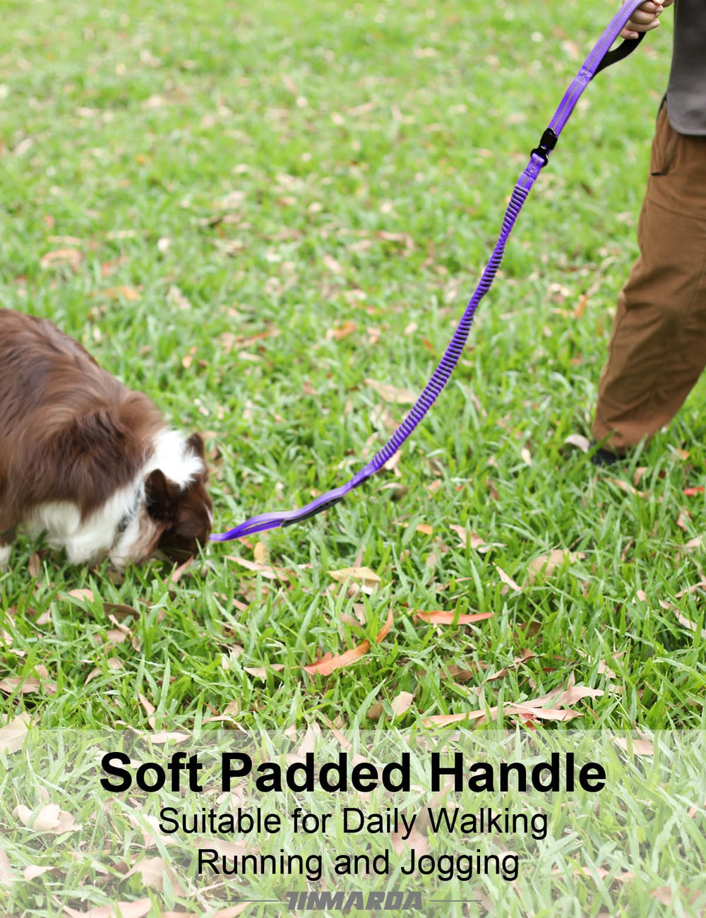 Tinmarda heavy duty dog leash bungee section softens pulls for calmer training sessions.