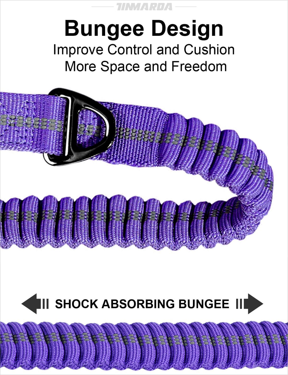 Tinmarda heavy duty dog leash traffic handle blue aids close control in busy streets.