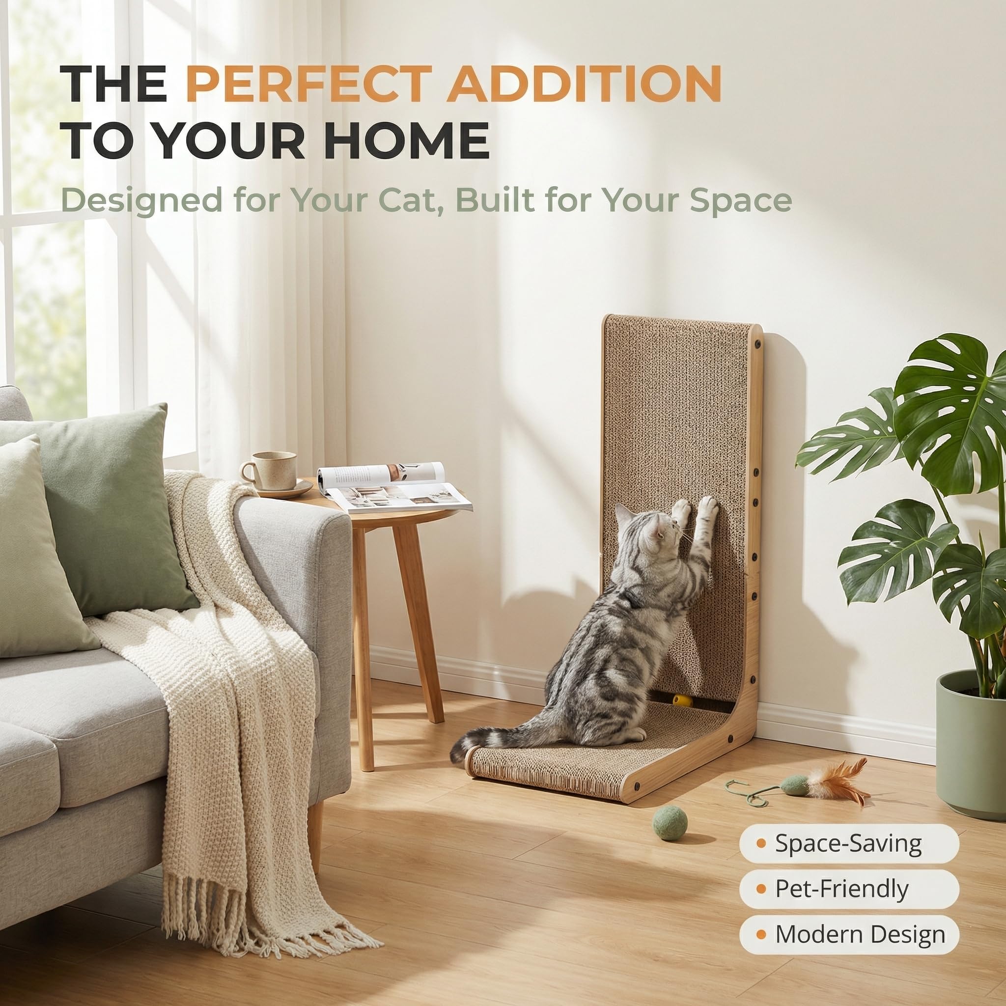 Tiny Pets multi-cat-friendly scratcher supports sharing between cats.
