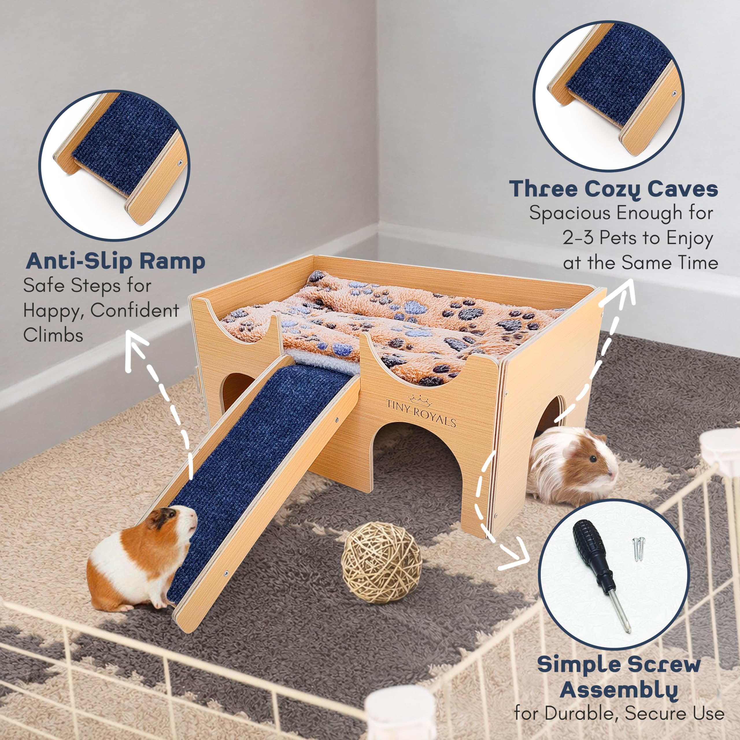Tiny Royals soft absorbent fleece mat adds warmth and easy cleaning
