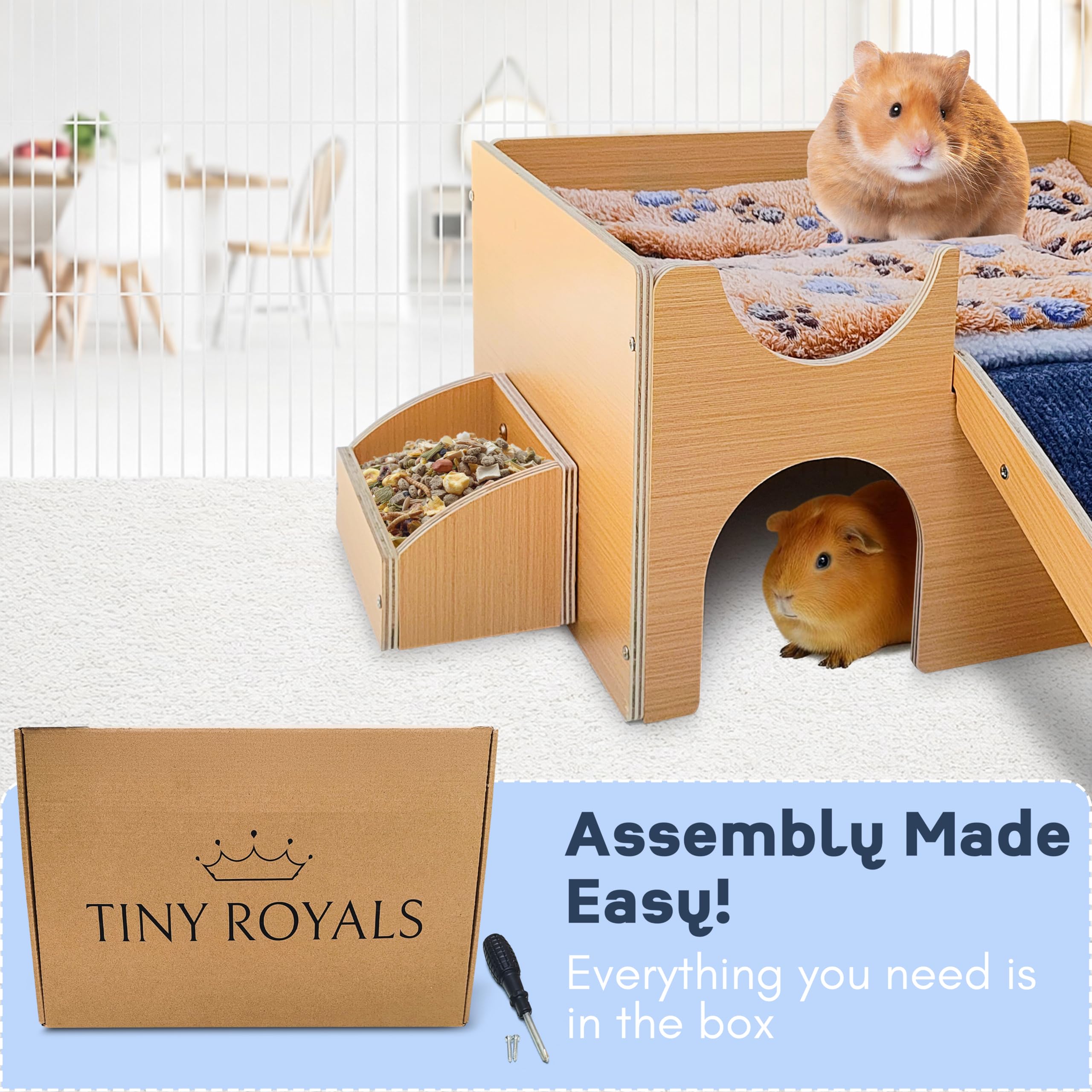 Tiny Royals spacious interior suitable for multiple small pets
