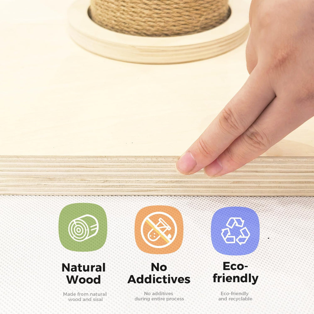 TinyBeast 35-inch tower offers tall scratching area for full body extension.