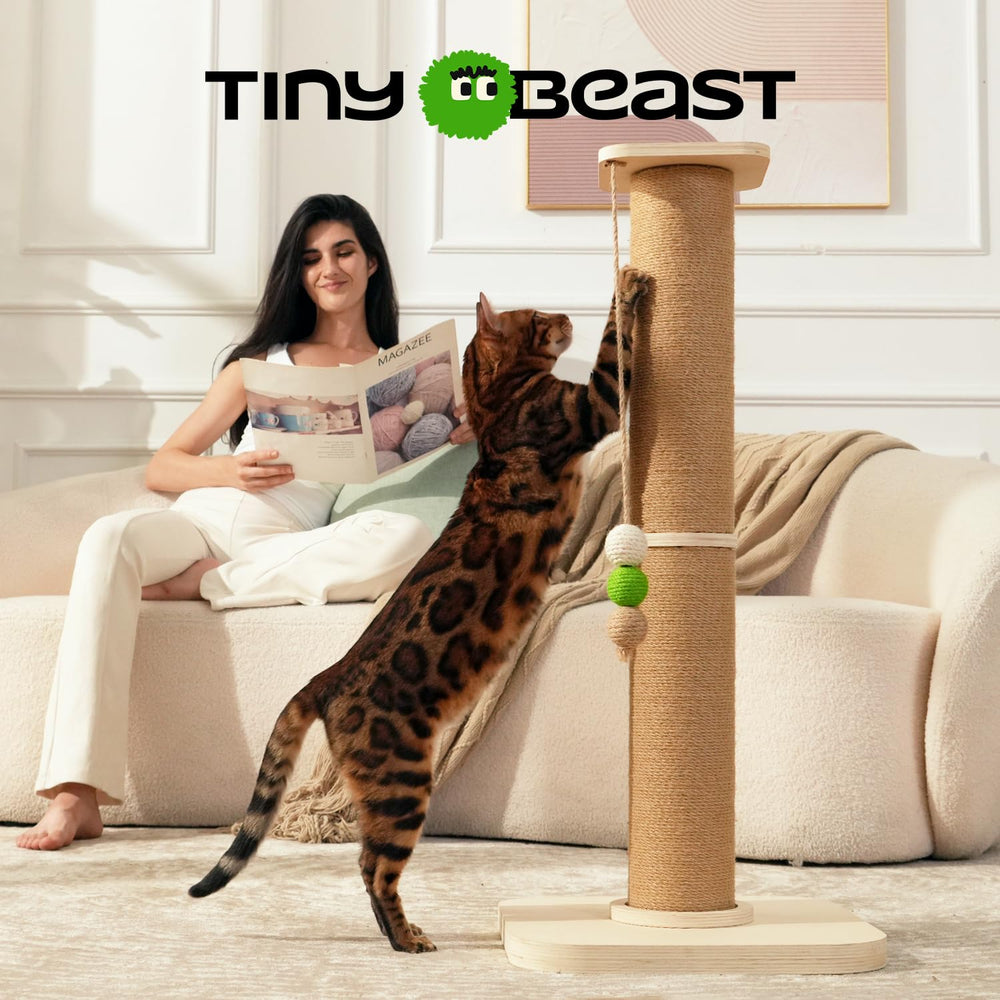 TinyBeast wear-resistant sisal wrap protects furniture while satisfying scratching instincts.