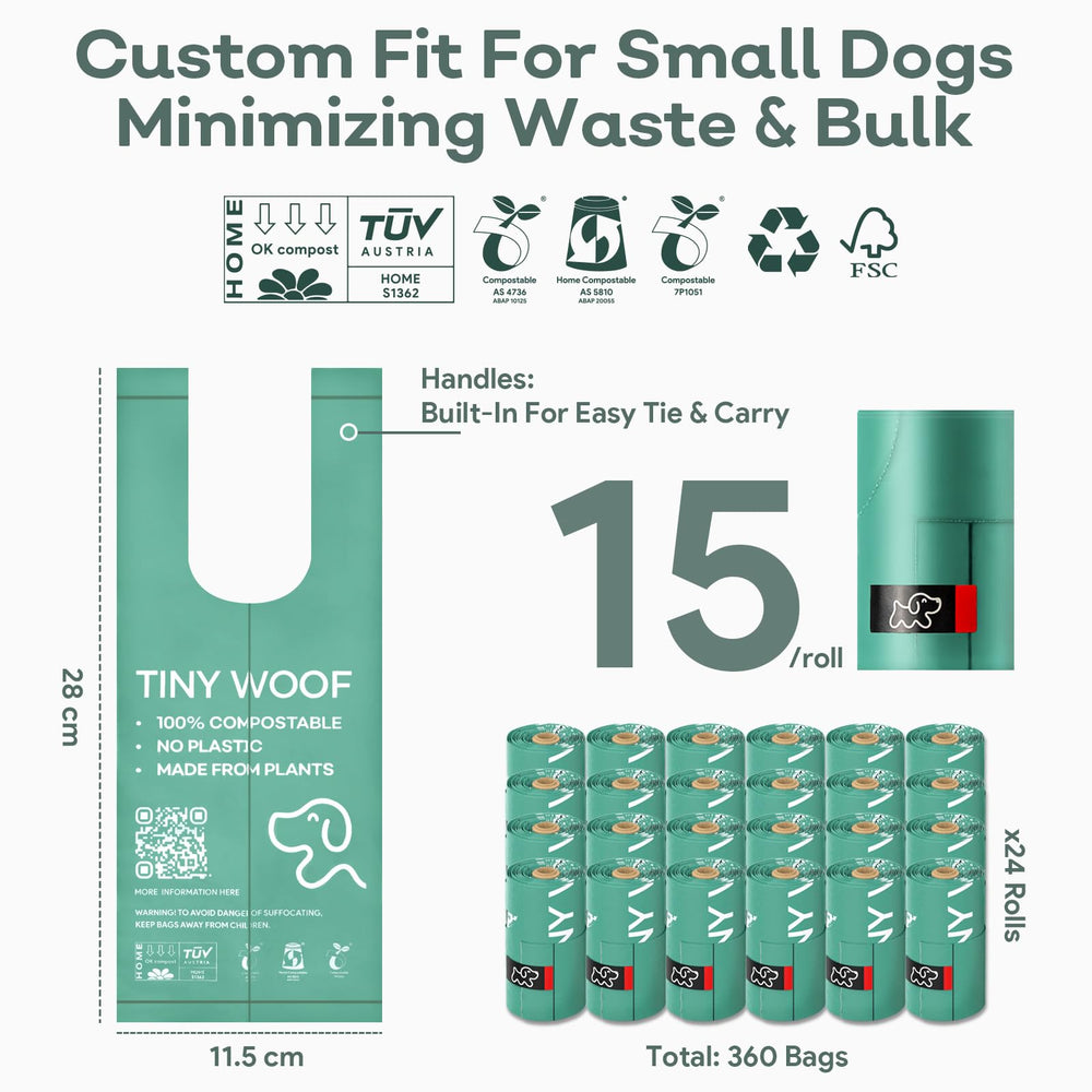 Tiny Woof Mini Bags leak-proof design keeps hands clean on walks.