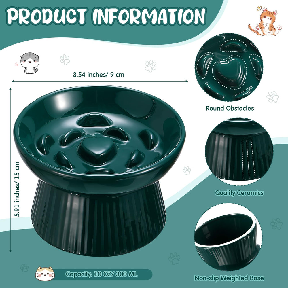 Tioncy two-pack raised cat bowls side angle showing elevated edge