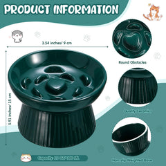 Tioncy two-pack raised cat bowls side angle showing elevated edge