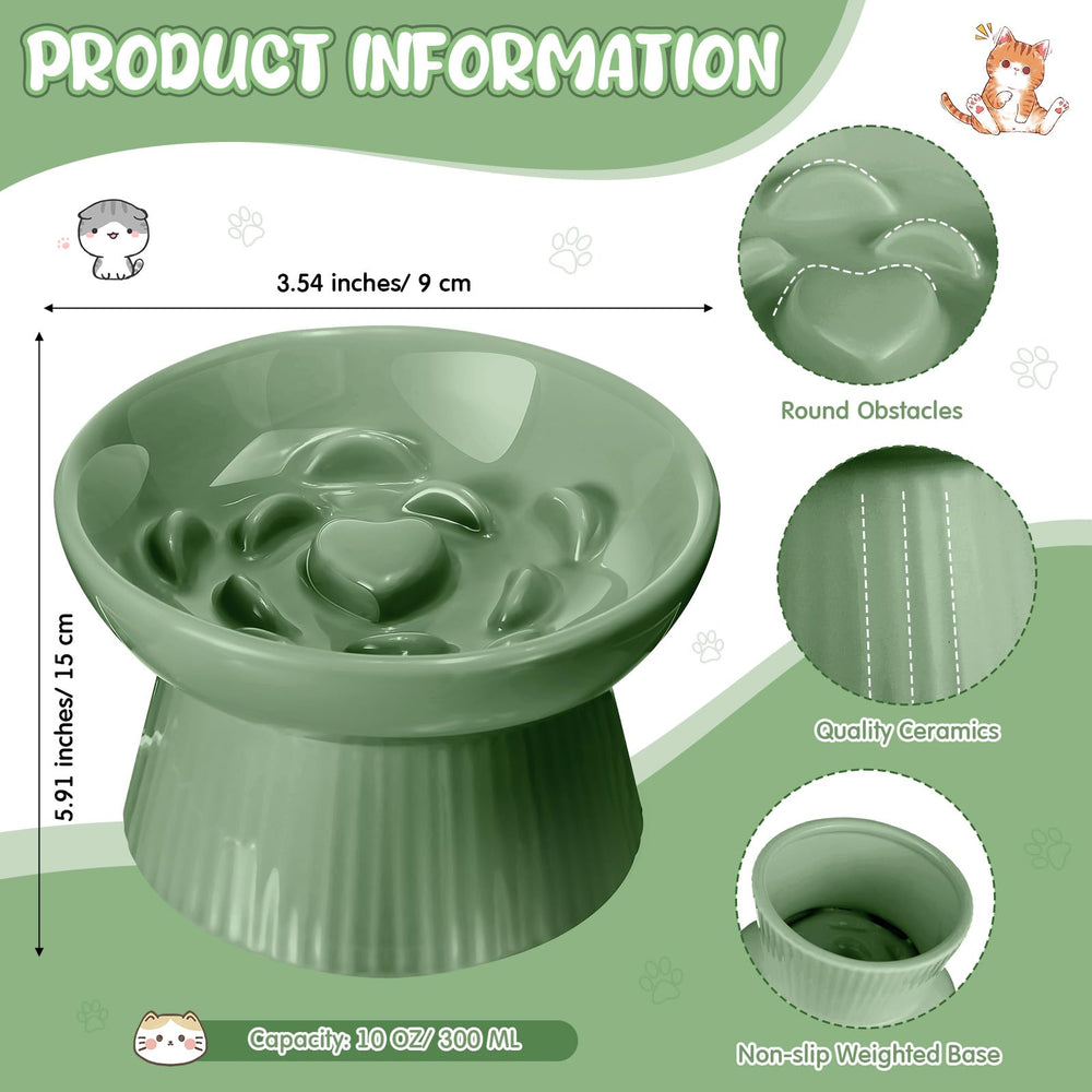 Tioncy elevated cat food bowl prevents spills during feeding