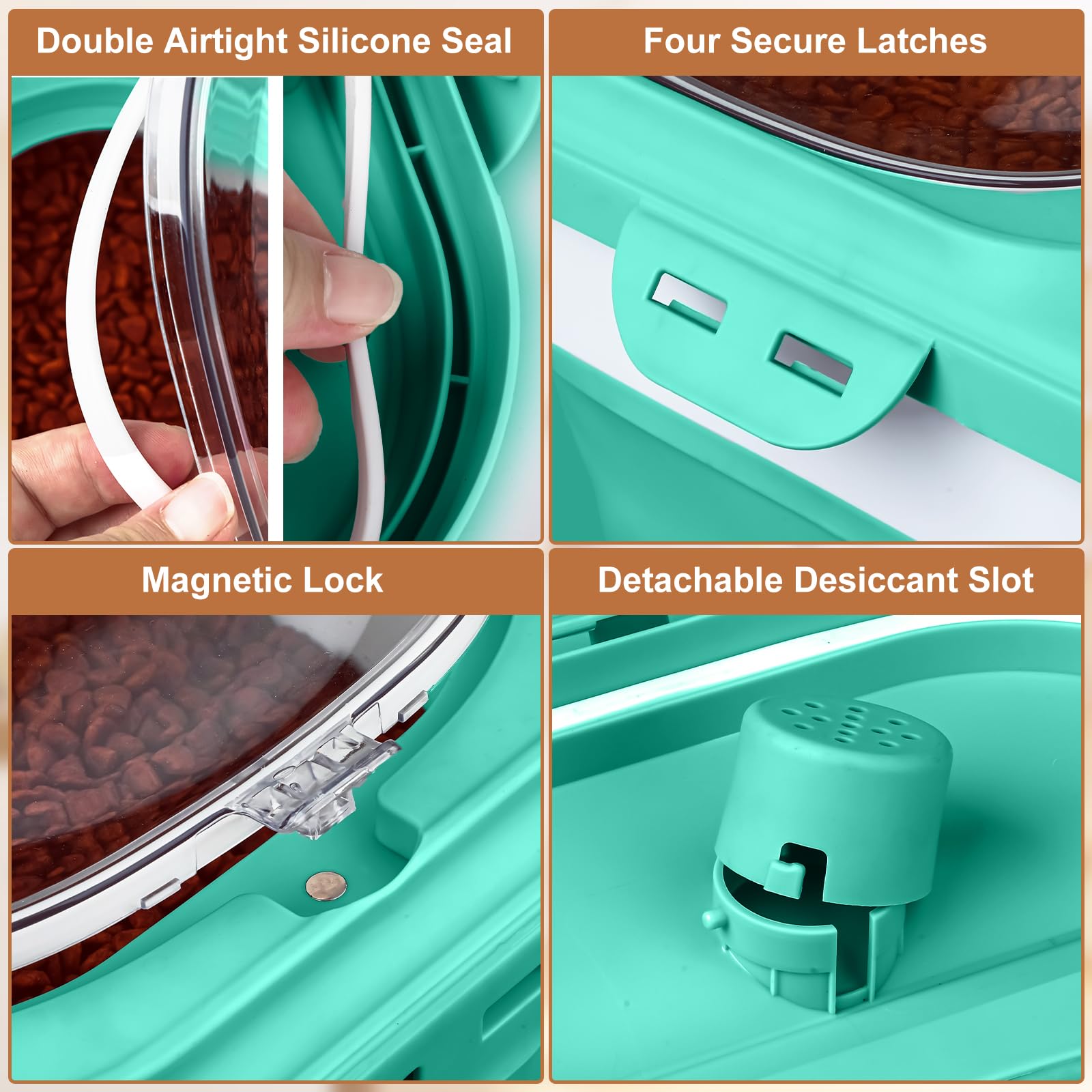 Tiovary clear-top lid with magnetic closure for easy access.