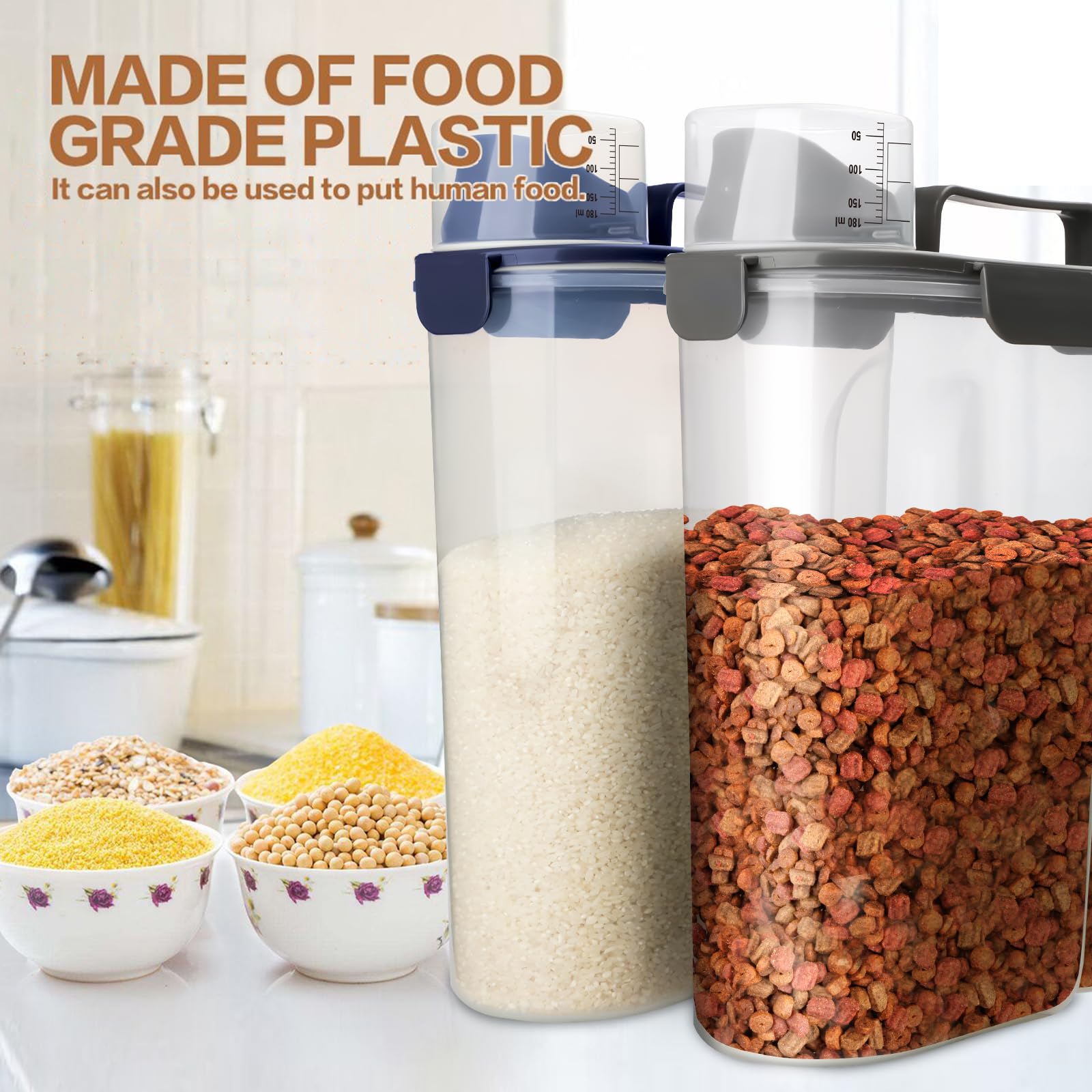 TIOVERY 6Qt capacity suitable for pet food or pantry staples like rice.