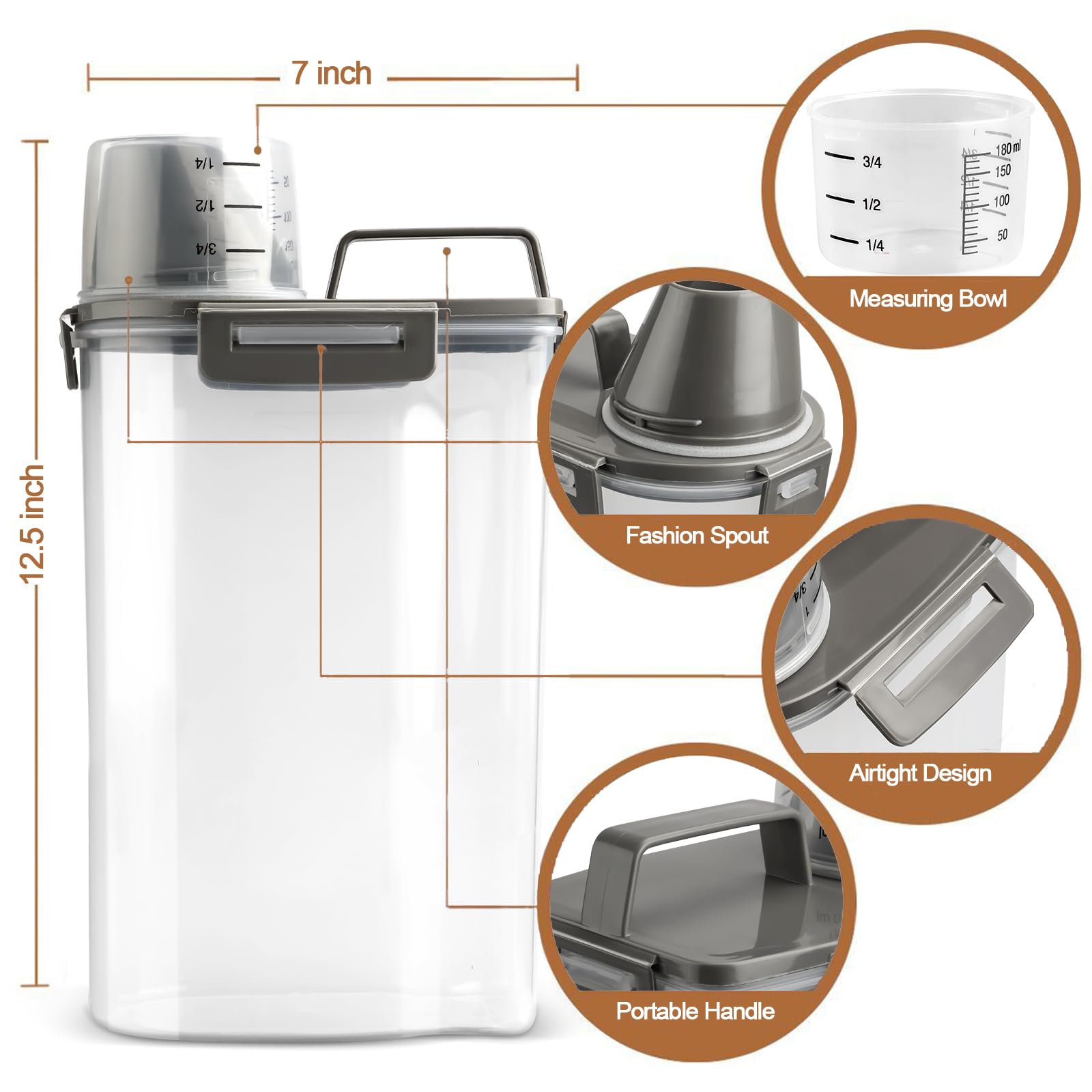 TIOVERY BPA-free durable plastic container suitable for pet and pantry foods.