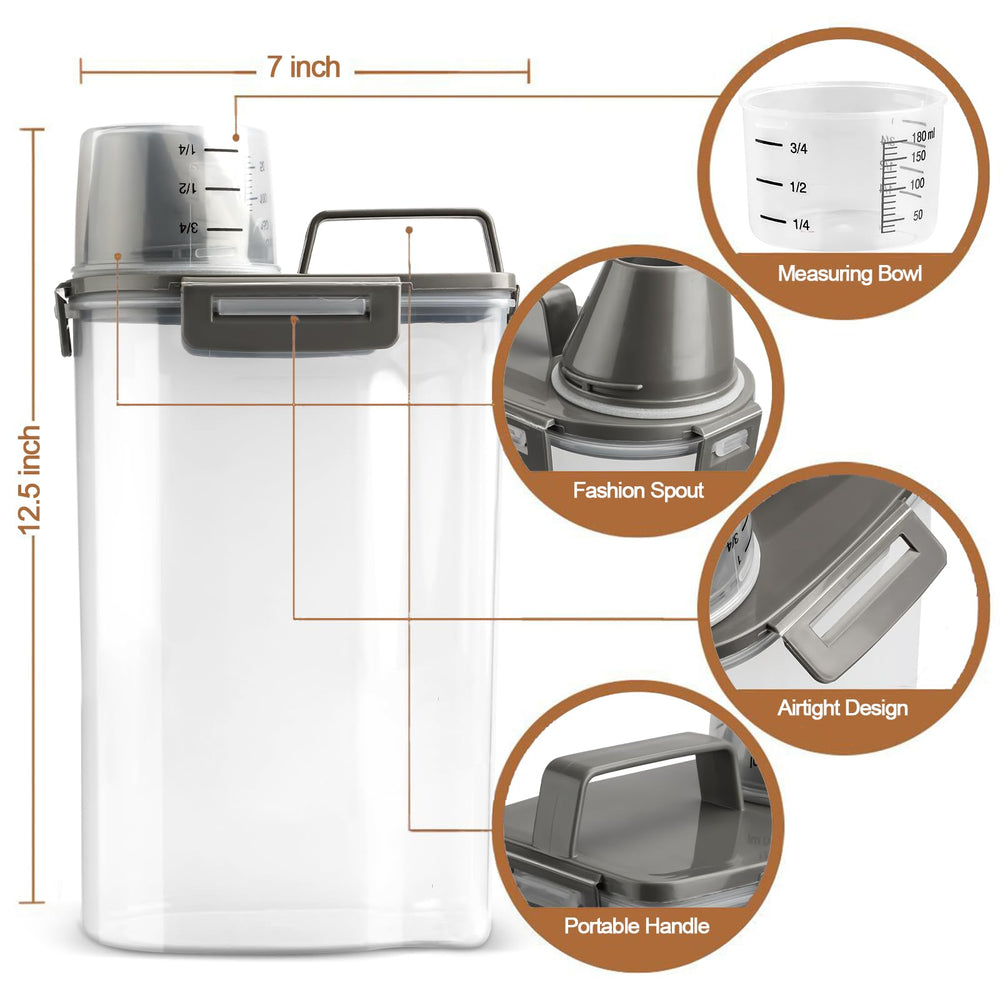TIOVERY BPA-free durable plastic container suitable for pet and pantry foods.