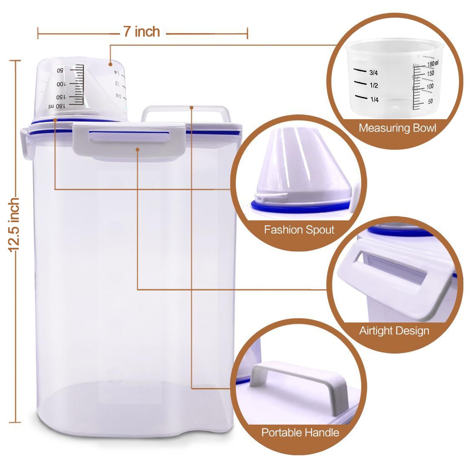 TIOVERY transparent BPA-free body shows contents at a glance.
