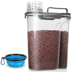 TIOVERY dog food container front view showcasing 6 Qt capacity for dry kibble.