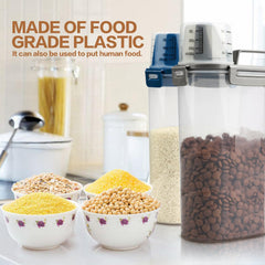 TIOVERY pet food dispenser with large pour spout for kibble.