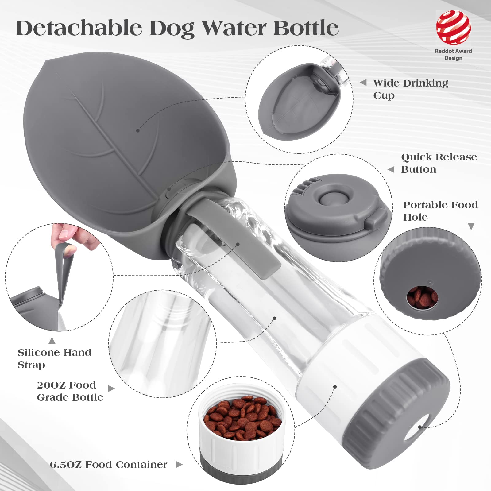 TIOVERY dual-chamber bottle keeps water and food ready for outings.