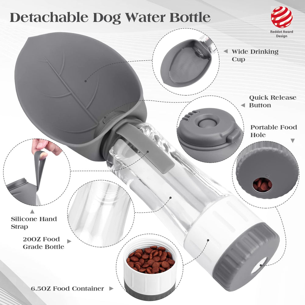TIOVERY dual-chamber bottle keeps water and food ready for outings.