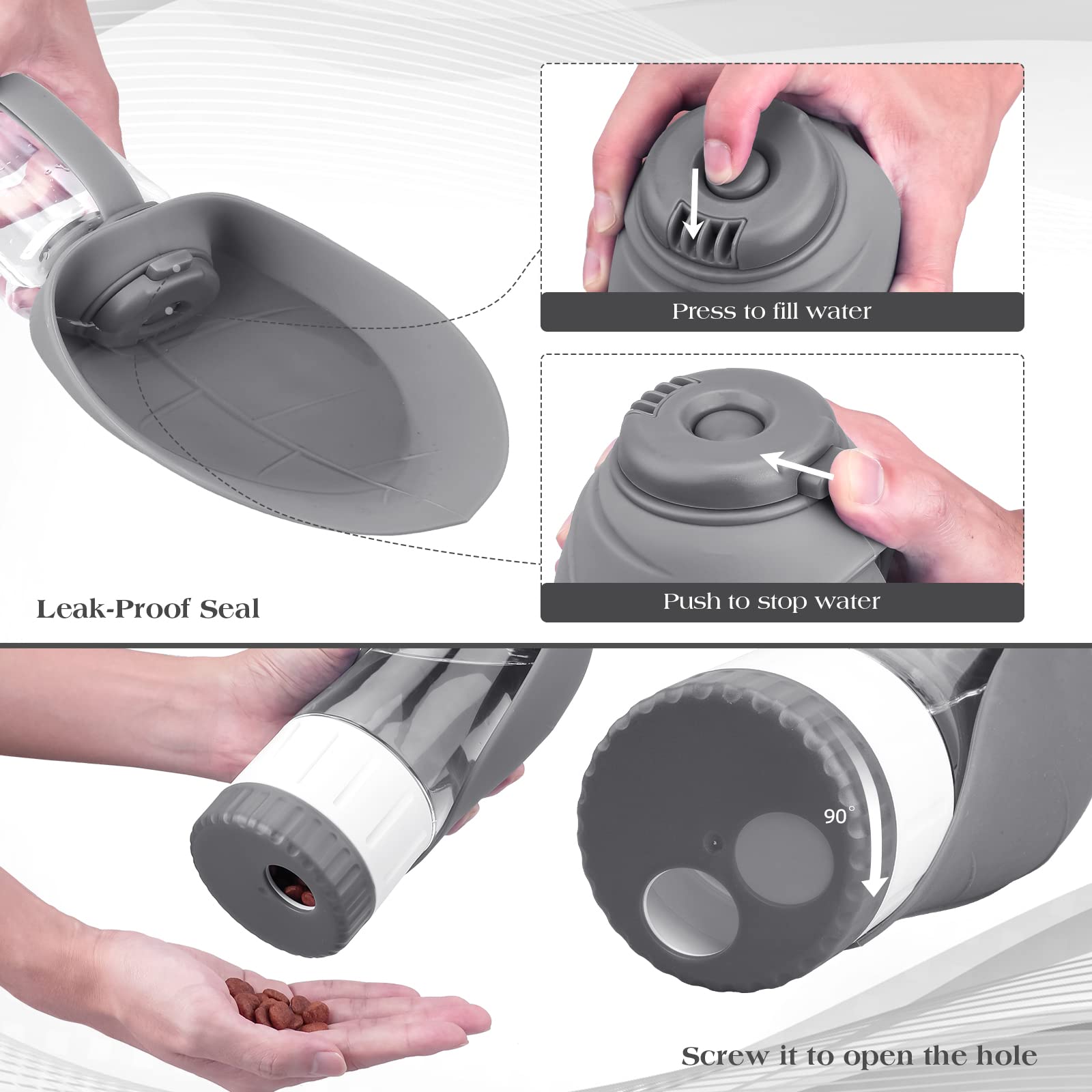 TIOVERY leak-proof cap with seals prevents spills during walks.