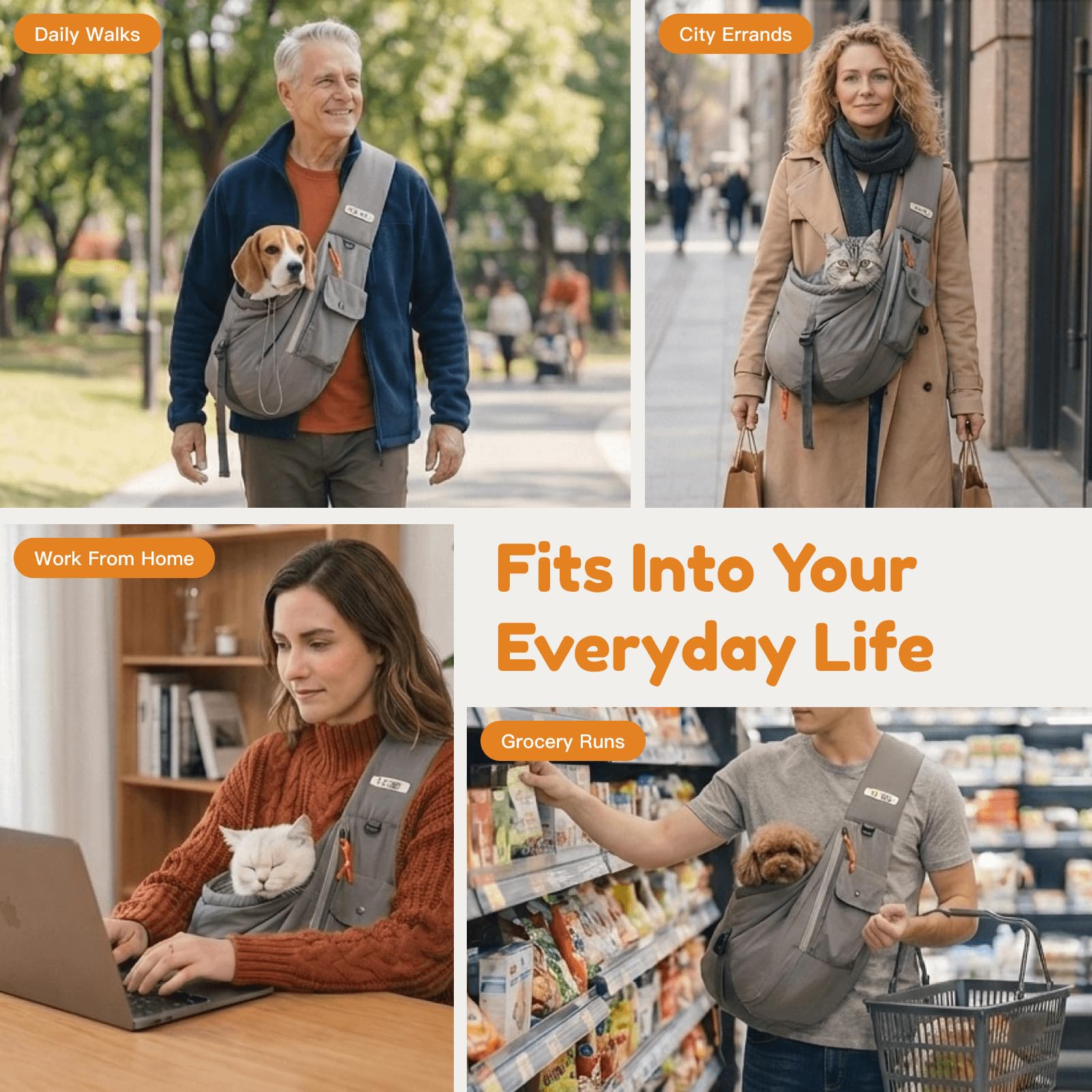 Tirige pet sling ideal for daily outings with close carry