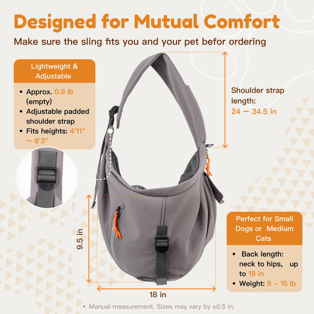 Tirige pet sling safety leash keeps small pets secure during outings