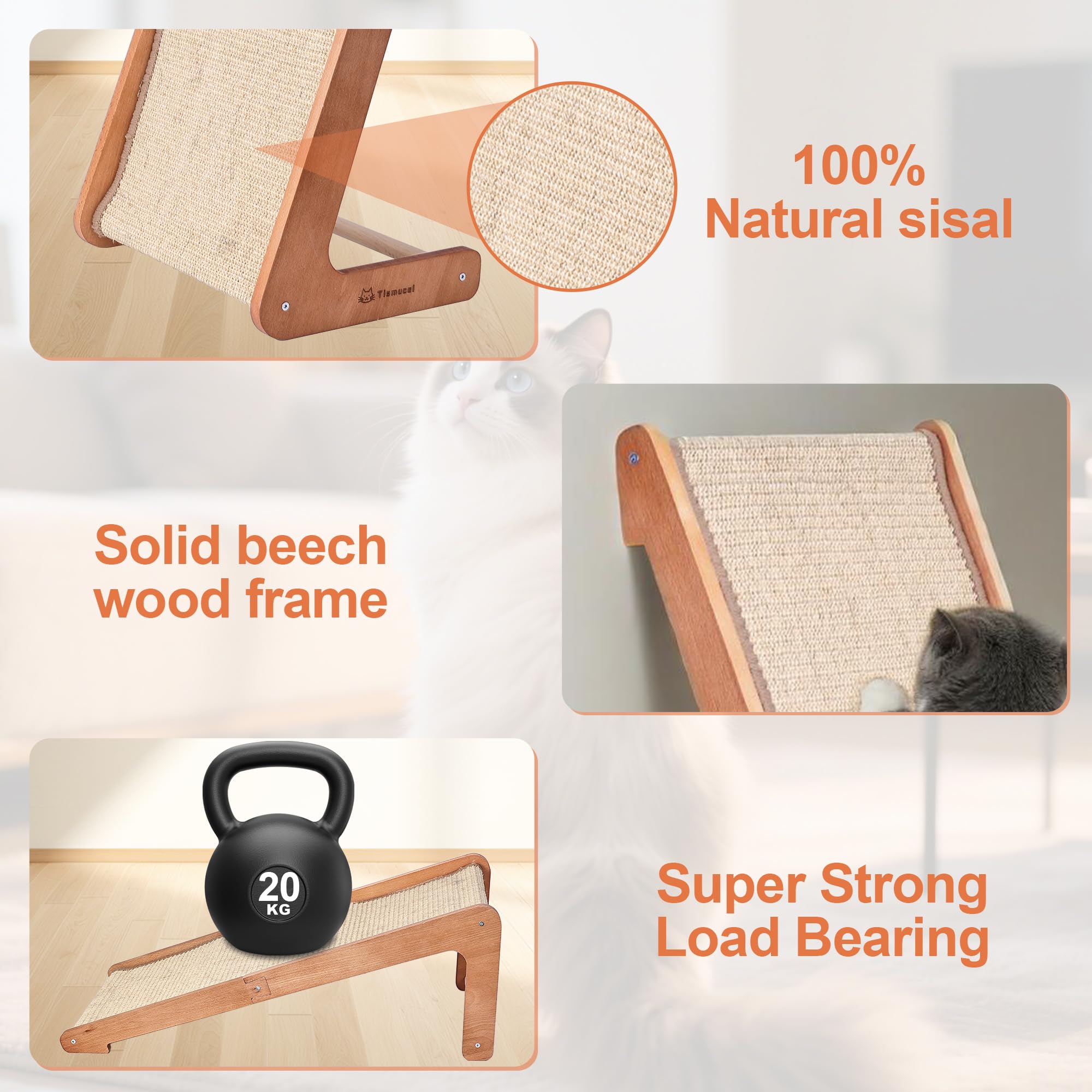 Tismucel sisal-scratcher-furniture-protector illustrates how it shields upholstery from scratches.