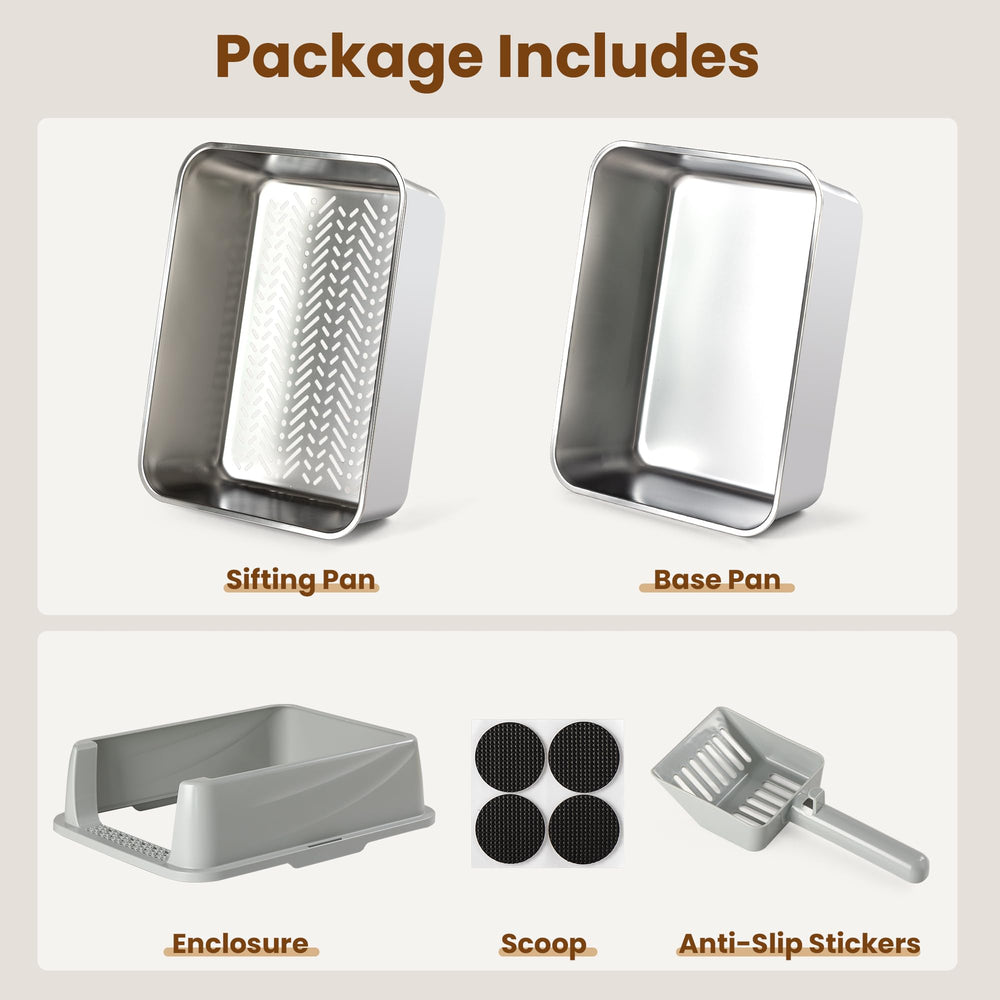 TIUUBT includes scoop and four anti-slip pads for stable setup.