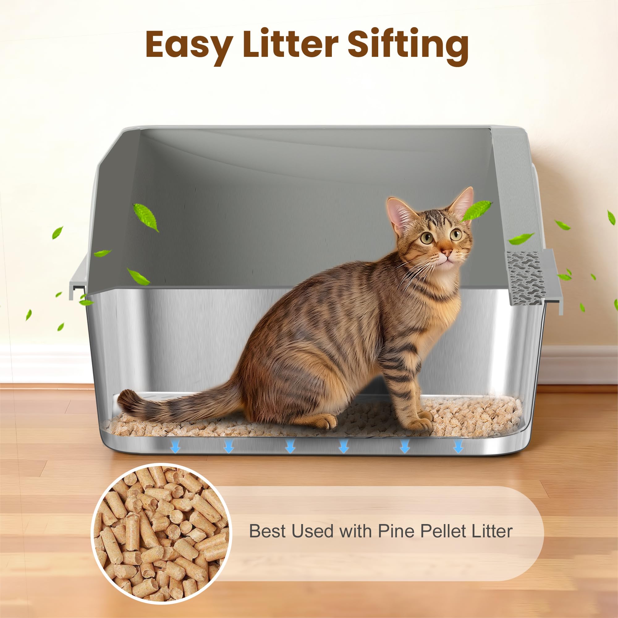 TIUUBT sifting structure with 1-inch gap for filtering waste.