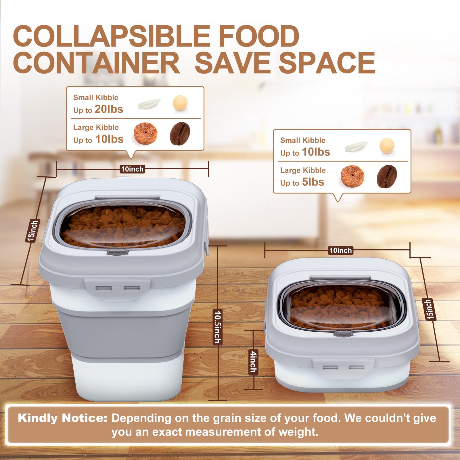TIOVERY airtight-seal dog food container keeps moisture out and kibble fresh.