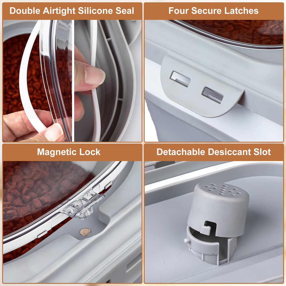TIOVERY magnetic clear-top lid allows quick food level checks.
