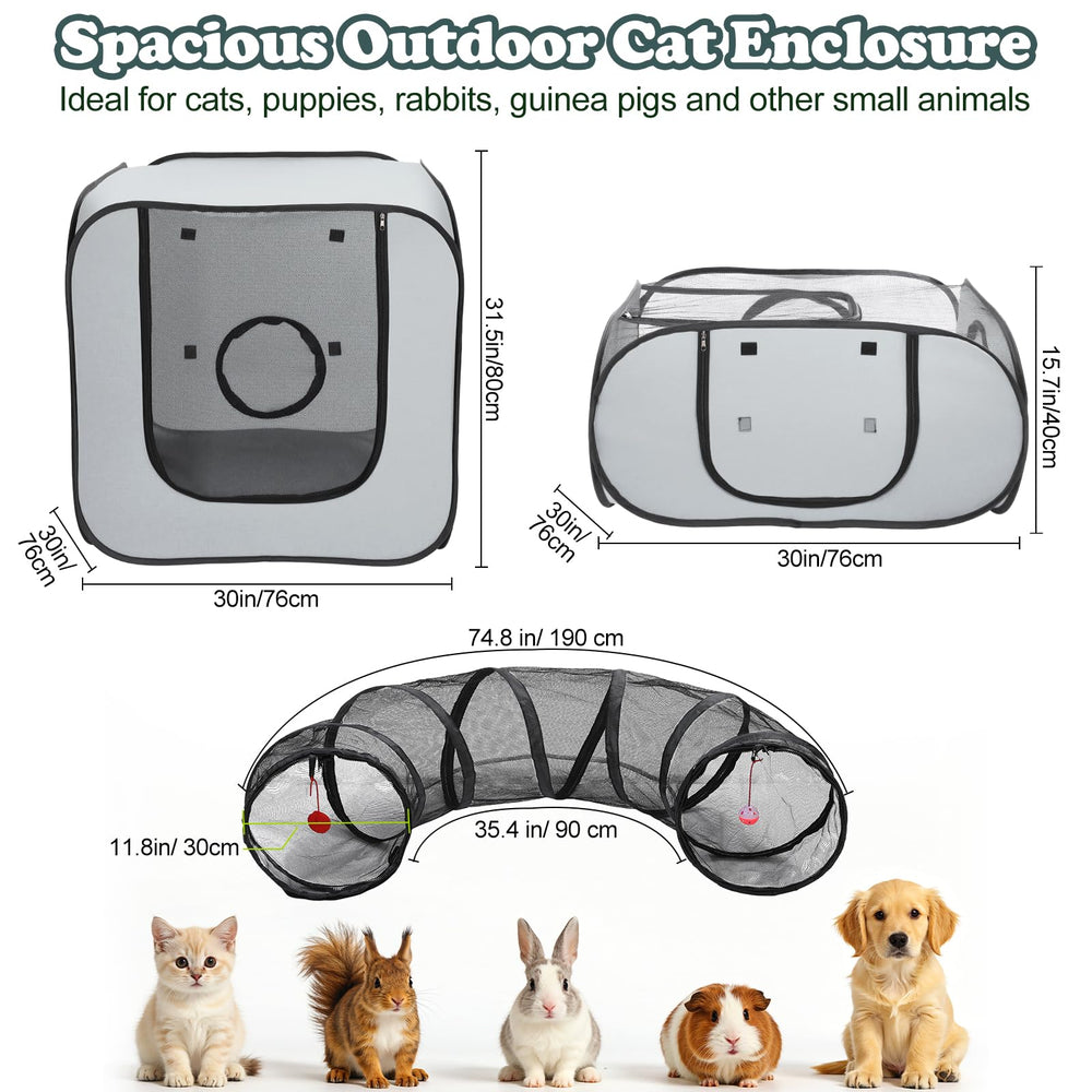 Tivray cat playpen tunnel connection invites exploration and exercise