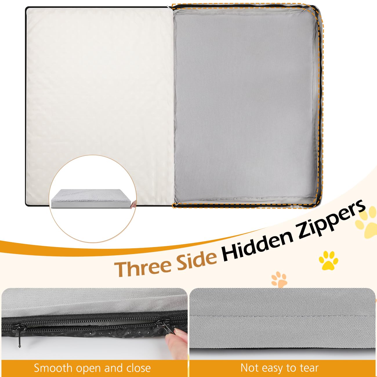 Tivray dog bed cover with non-slip bottom to keep the bed steady