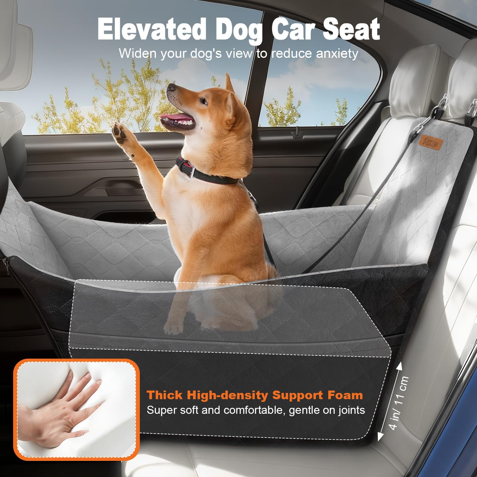Tivray Elevated Dog Seat non-slip bottom keeps the seat stable.