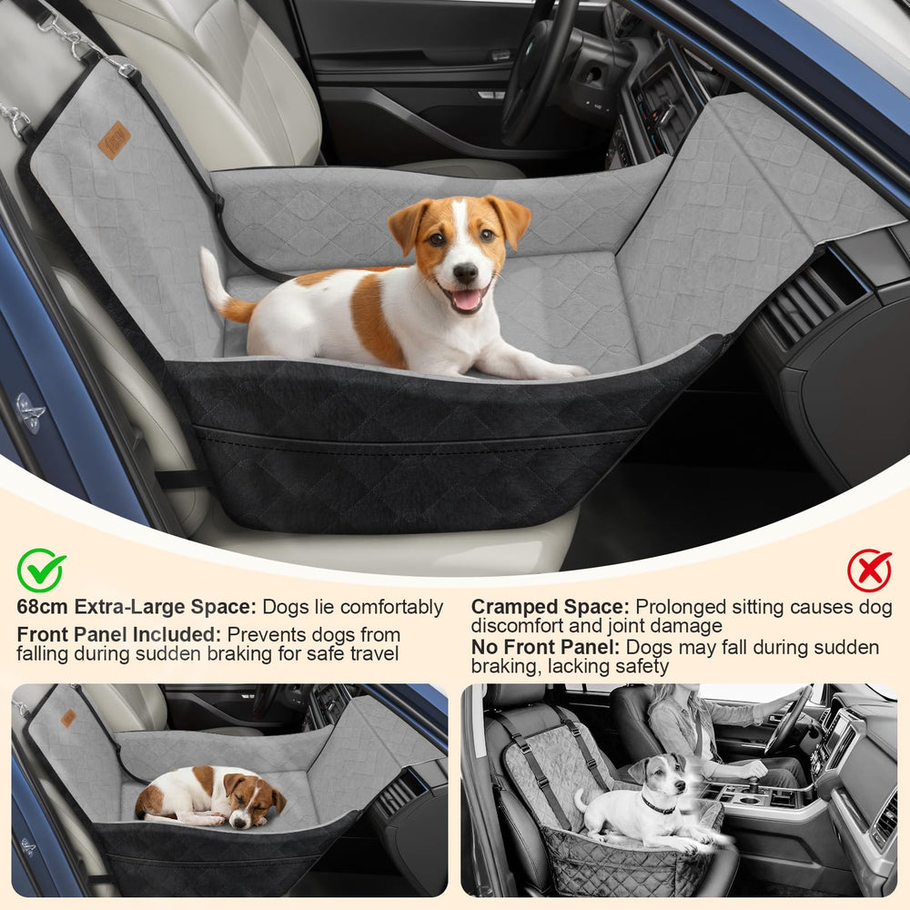 Tivray Elevated Dog Seat side pocket shows convenient storage for treats.