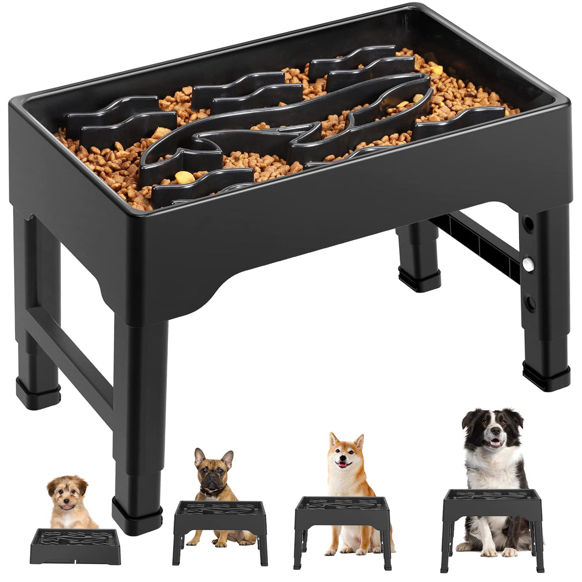 Tivray elevated slow feeder stand shown for comfortable feeding posture